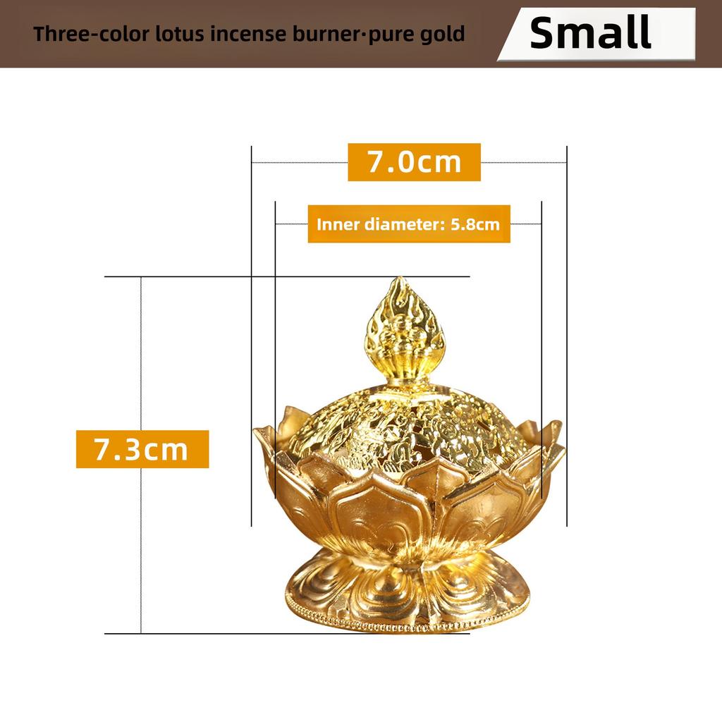Lotus Çiçeği Tütsü Brülör Budizm Buda Tutucu Pirinç Mini Sandal Ağacı Buhurdan Tütsü Metal Zanaat Ev Dekorasyon