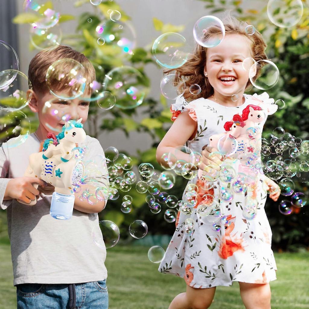 2 Pack Bubble Gun for Kids, Bubble Machine withToys, Gift for 3 4 5 6 7 8 Year Old -GSLA