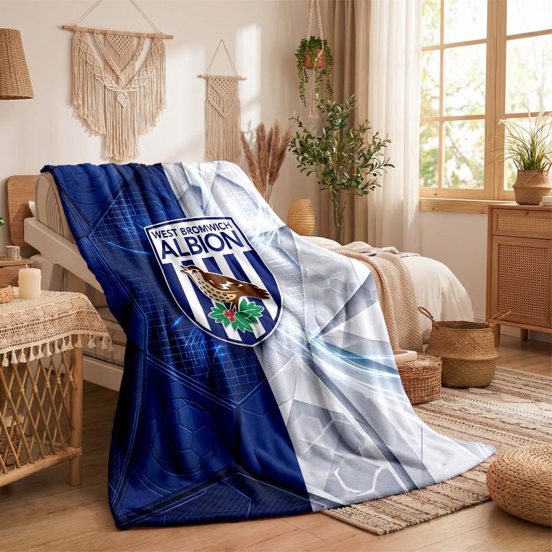 West Bromwich Albion Football Print Flannel Blanket Soft Warm Sofa Bed Throw Blanket For Home Office Bedroom