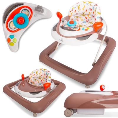 Interactive Baby Walker Crocodile with 3-Level Height Adjustment, Activity Panel and Safety Stoppers