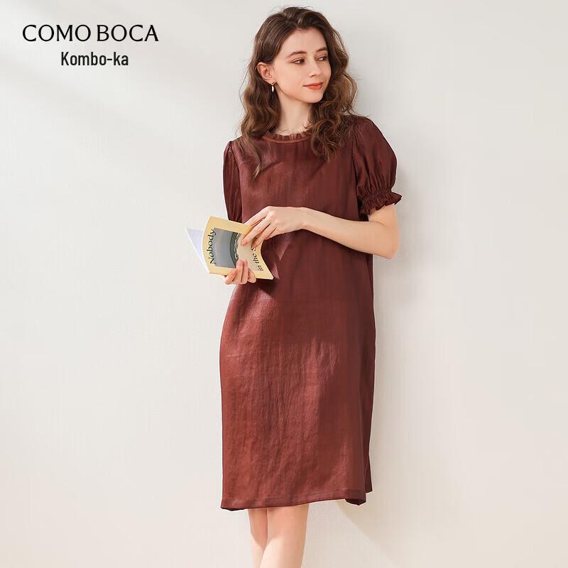 Women s Retro Loose Mulberry Silk Midi Dress 2XL