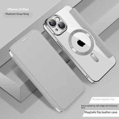 Husă tip flip din piele SE4 cu aspirație magnetică pentru iPhone 14/15/16 Pro
