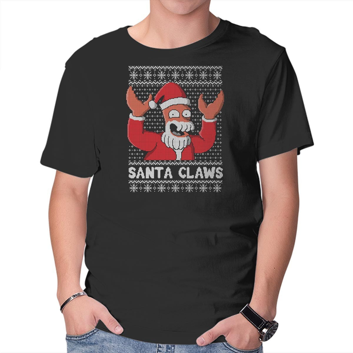 Unisex Crew Neck T-Shirt Santa Claws Graphic Short Sleeve Casual Tee XS
