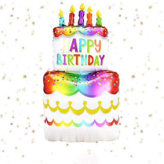 Balónek na narozeninovou párty Udělej si sám rozvržení scény Různé styly Narozeninový dort Nafukovací hračka dekorace Kreativní nafukovací kreslený balónek z hliníkové fólie