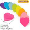 Heart Sticky Notes 3x3 In, 8 Pads, Super Cute Bright Color Strong Adhesive Post, Clean Removal, 82 Sheets/pad