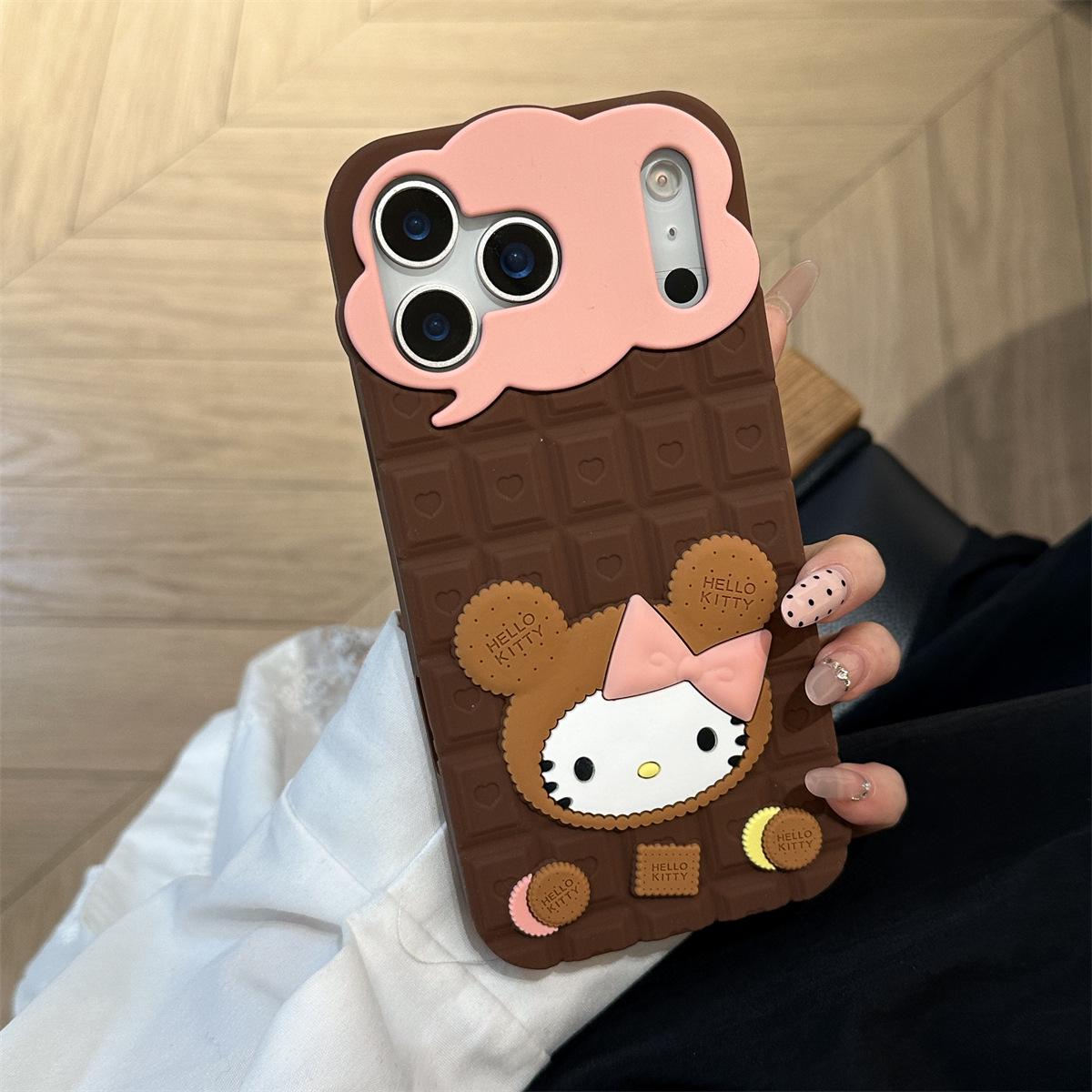 

KT Cat Cartoon Macaron iPhone 14/13/12/17/16/15 ProMax Anti-Fall Case 14 Pro Max