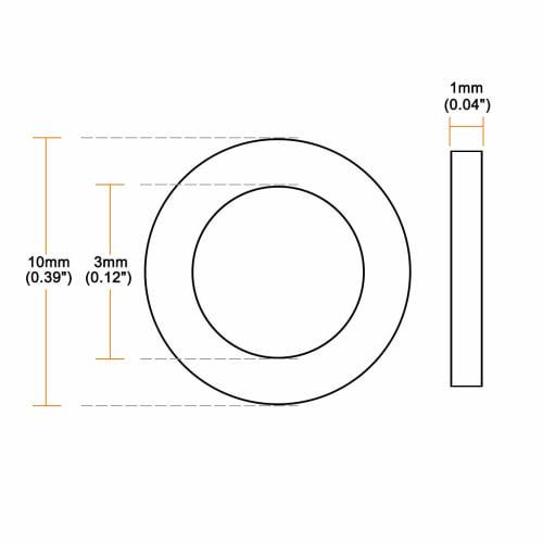 uxcell Nylon Flat Washers for 3mm ID Screws and Bolts, 10mm Outer Diameter, 1mm Thick, Pack of 50