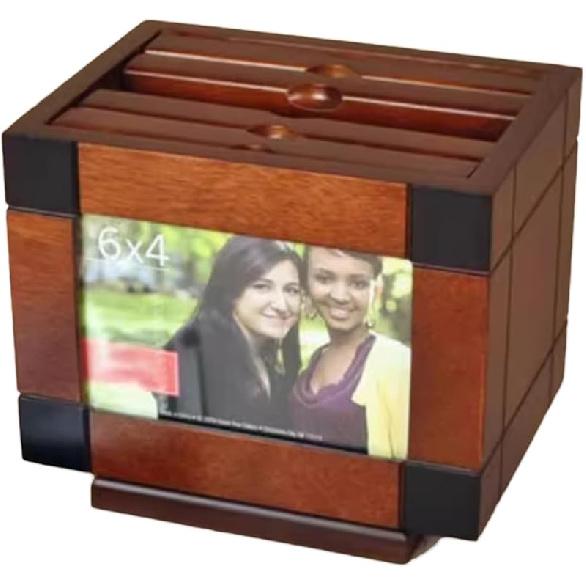 Деревянная коробка для фотографий, Коробка для хранения альбомов с 5 выдвижными альбомами, Куб-фоторамка для вставки фото, для фотографий 6x4 дюйма, Вмещает 100 фотографий, Свадьбы Юбилеи B