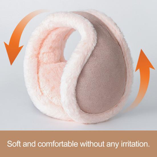 Plush Earmuffs Solid Color Winter Warmth Foldable Plush Ear Muffs with Elastic Adjustable Headband Cold Weather Ear Covers