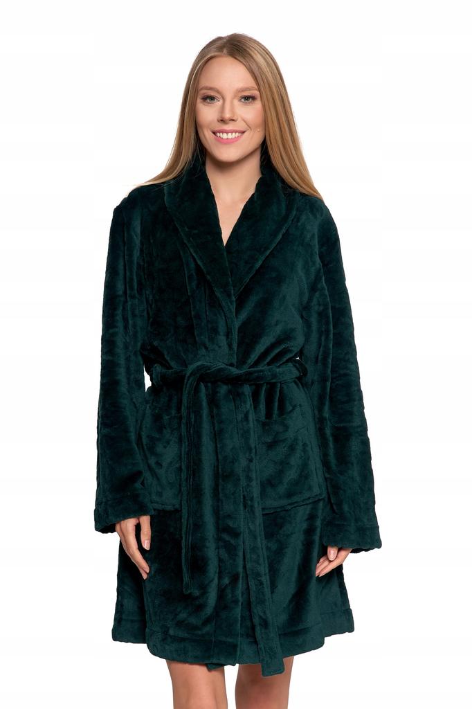 Warme Fleece Korte Badjas voor Dames Zonder Capuchon Cadeau MORAJ Groen M GROEN