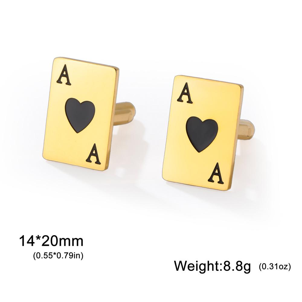 I Miei Gemelli a Forma di Picche A Acciaio Inossidabile Gemelli Uomo Carte da Gioco Poker Gemelli Camicia da Matrimonio Camicia da Lavoro Completi Gioielli