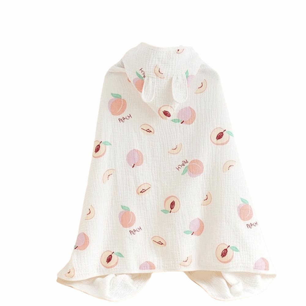 Four Layer Hooded Bathrobe Cartoon Printed Infant Bathrobe Warm Baby Gauze Bath Towel  Sleepwear