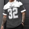 Men's Casual Summer Color Matching Digital Printing Crew Neck Short-sleeved T-shirt NB.32 Jersey Oversized Football Training