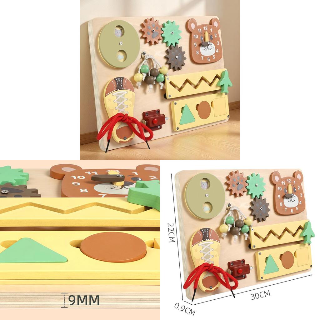 Multifunctional Montessori Busy Board Wooden Logic Thinking Toy For Toddlers