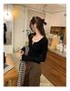 Women's U-Neck Long-Sleeve Shirt: Grey, Simple & Versatile - Perfect Autumn 2025 Base Layer