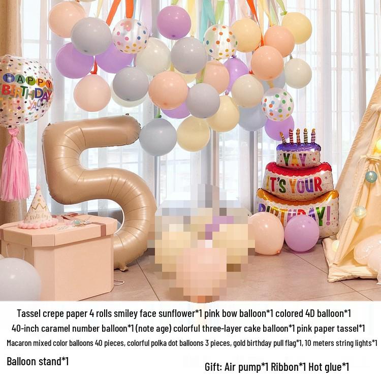 First Birthday Balloon Decoration Set for Kids - Party Background Wall for Boys & Girls