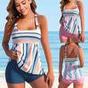 Damen-Bikinianzug mit doppeltem Schultergurt, Badeanzug, Oberteil, Tankini-Badeanzug, reiner und eleganter Badeanzug mit Farbdruck