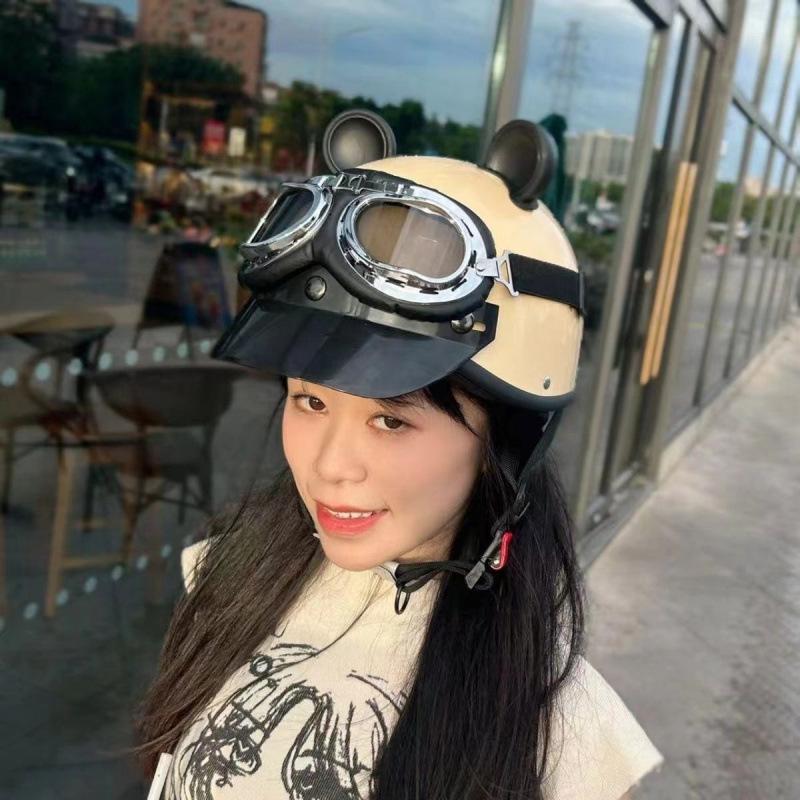 Certified Lightweight Universal Half Helmet for Electric Vehicles – Stylish, Retro, All-Season Safety Helmet
