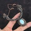 Larimar Necklace Copper Wire Wrapped Jewelry Natural Gemstone Necklace Copper Necklace Handmade Jewelry Wire Wrap Necklace Gifts For Mother