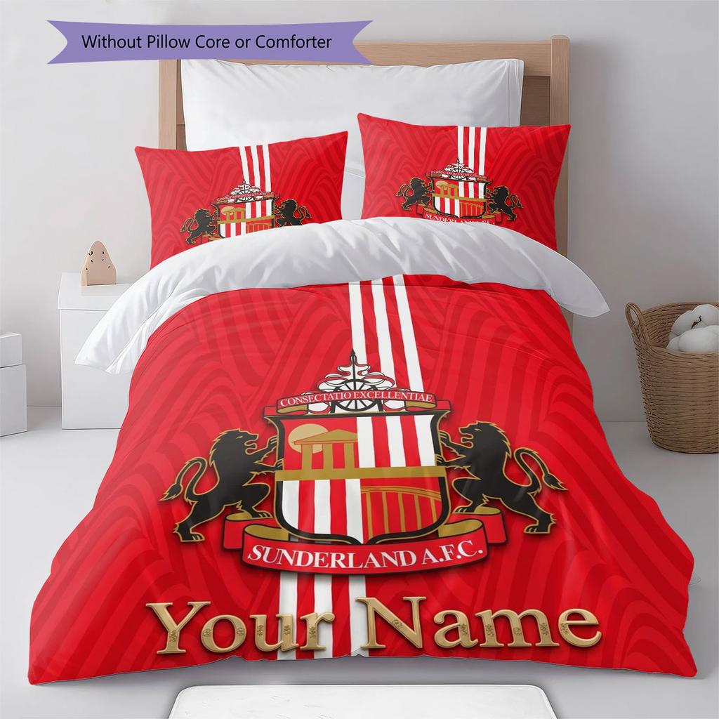 Sunderland A.F Custom Name Pattern Bedding,Quilt Set Quilt Cover Pillowcase Home Birthday Gift(1 * duvet cover + 2 * pillowcase, without core)
