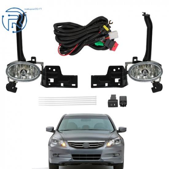 For 2008-2010 Honda Accord Sedan Fog Lights Lamps w/Wiring Switch Bezel kits