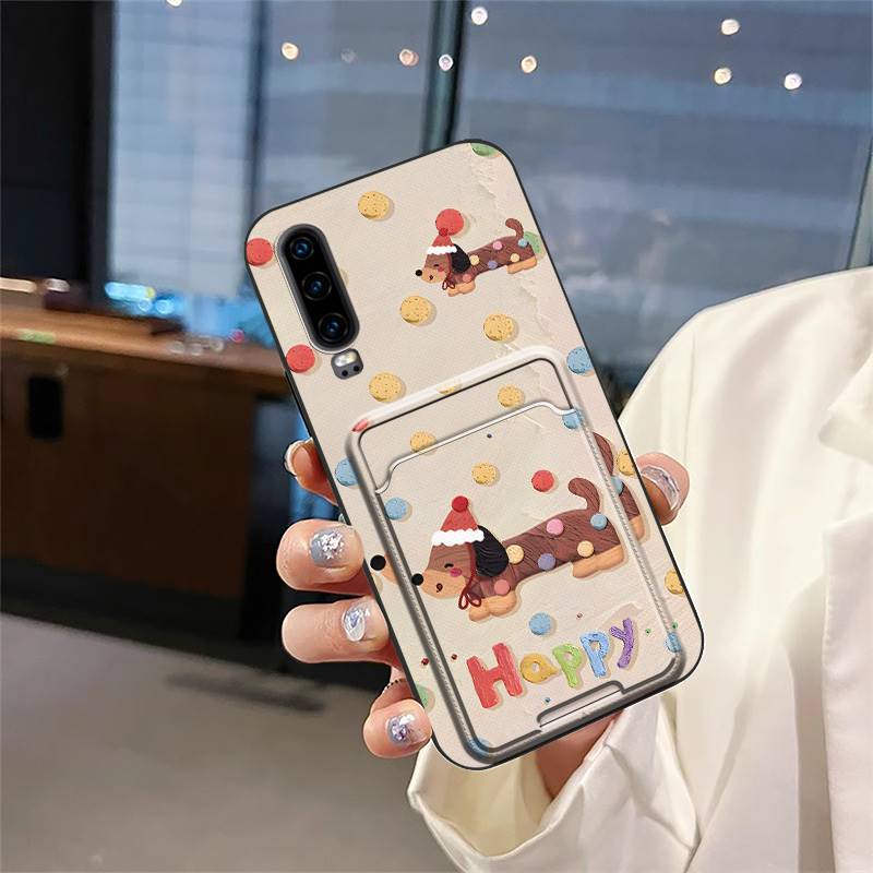 Schmutzabweisende Hülle Handyhülle Für Huawei P30 Graffiti Stoßfest TPU Kartenfach Staubdicht Vollständiger Schutz Langlebig Cartoon