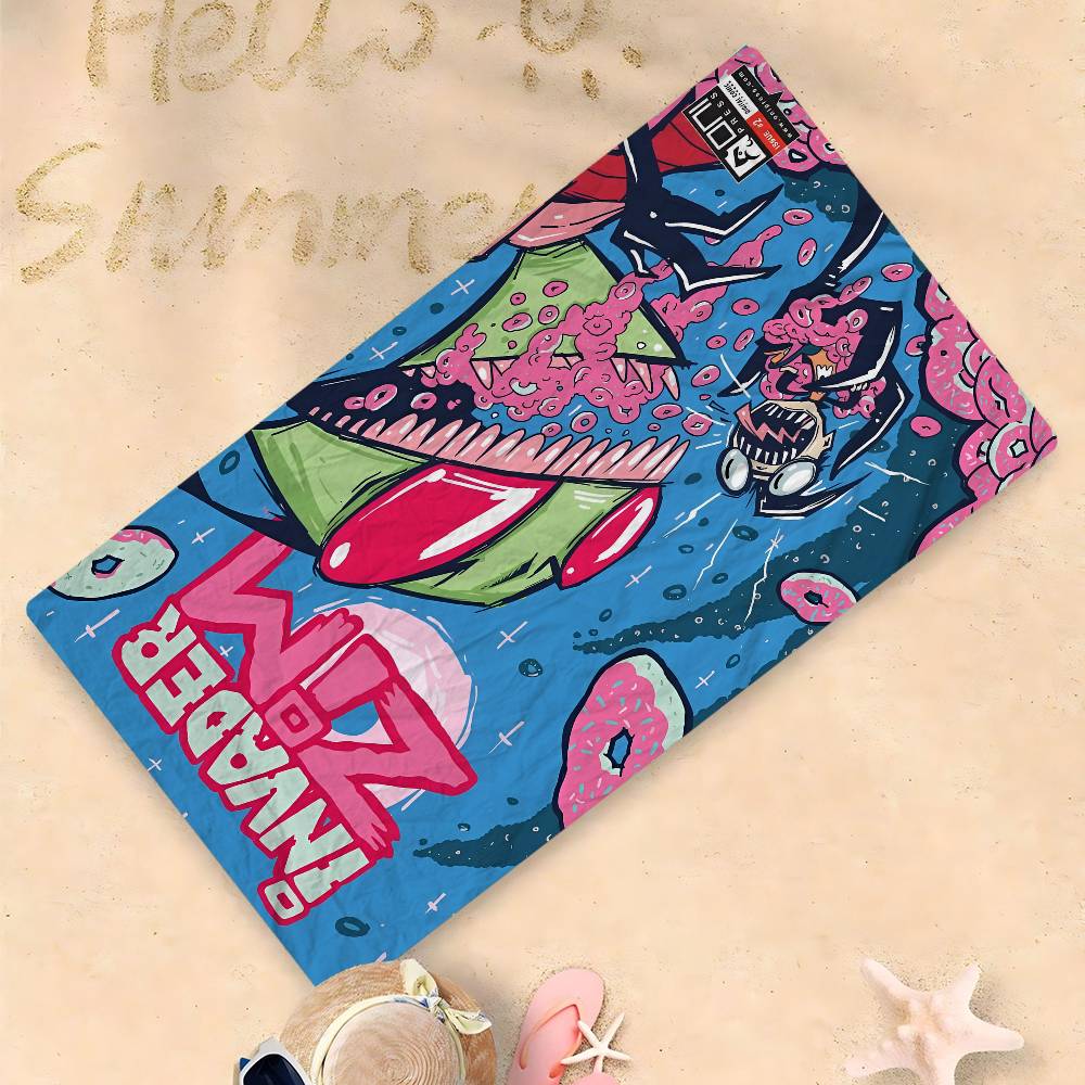 

I-Invader Z-Zim Big Microfiber Beach Towels Quick Dry Towel Sand Beach Towels Pool Towel for Travel Swim Pool Yoga W30*H60(CM)