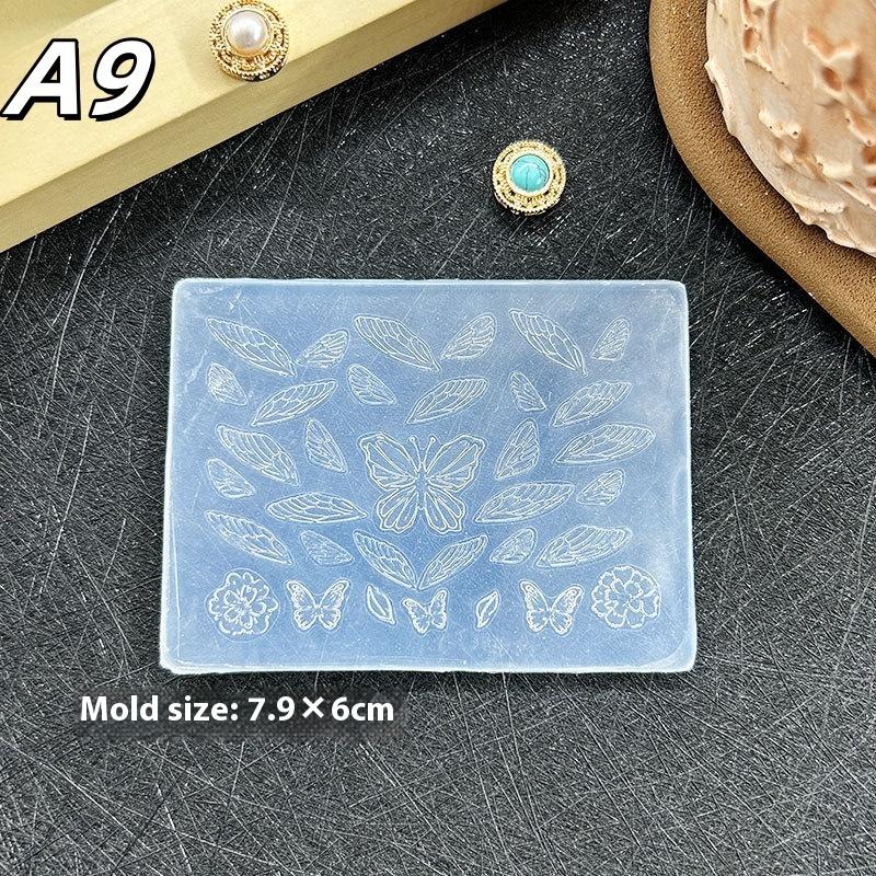 3D Silicone Relief Nails Templates Flowers Butterfly Knot Nail Mold Diy Nail Art Decor Manicure Design Tools