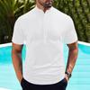 Summer Men Stand Collar Short Sleeve T-shirt Men