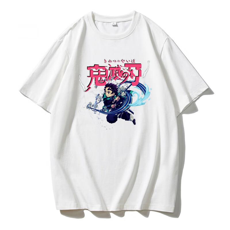 Demon Slayer Anime Printing Oversized Cotton Tshirt Men and Women Comfortable Versatile Street Y2K  Summer Trend Harajuku Tees