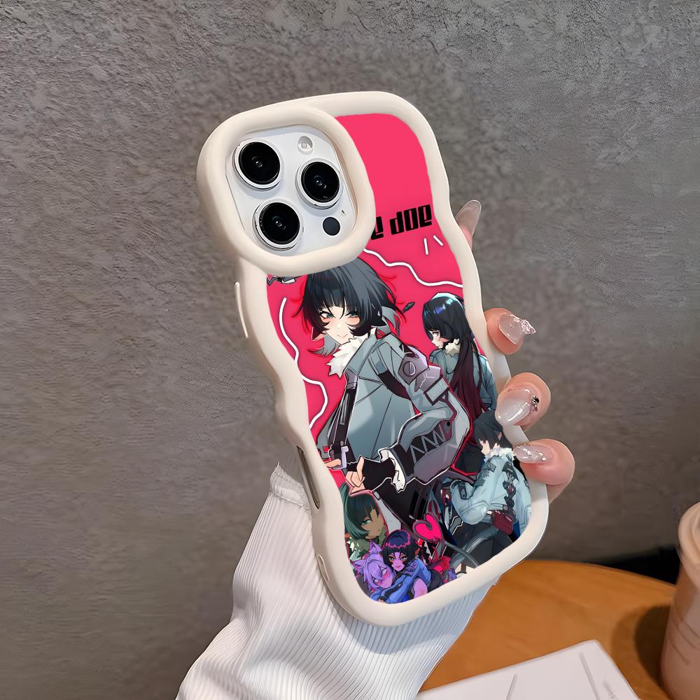 

Zenless Zone Zero Jane Doe Phone Case for iPhone 17 16 15 14 13 12 11 Air Pro Max Plus Wavy Edge TPU Colorful Cover Cover Luxury iPhone 14