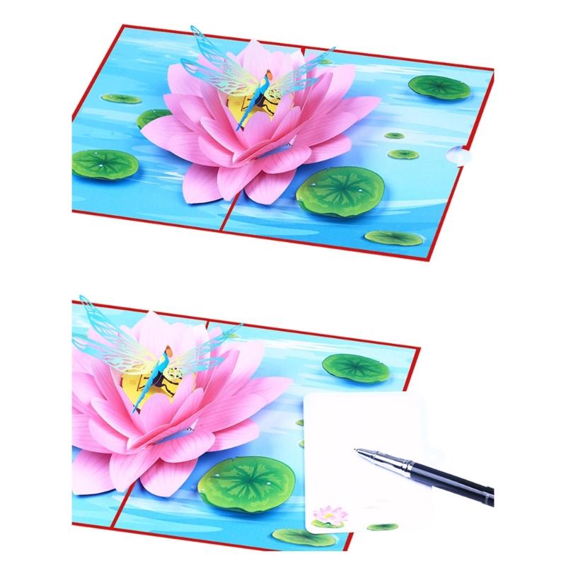 Elegant 3D Flower Dragonflies Card Flower Dragonflies Foldable Card Crafted Card for Anniversaries and Graduations