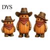 Festive Home Accents 3PCS Western Cowboy Pumpkin Figurine, Retro Man Statues with Hat, Cute Plastic Figurines Fall Thanksgiving Halloween Tabletop