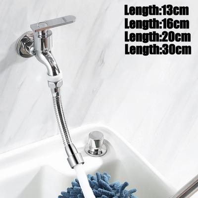 13-30cm Universeller Wasserhahnverlängerer Edelstahl 360° Drehung Küchenspüle Spritzschutz Düse Belüfter Verlängerungsschlauch-1/2 Stück