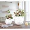 Metal Ball Vase for Home Decor|Round Flower Pot for Bedroom Living Room Office Wedding Birthday Anniversary Festival | Off-White