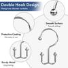 Premium-Metal Shower Curtain Hooks Rings Double Hook 24 Pcs Shower Curtain Hangers For Bathroom Shower Curtain Rod