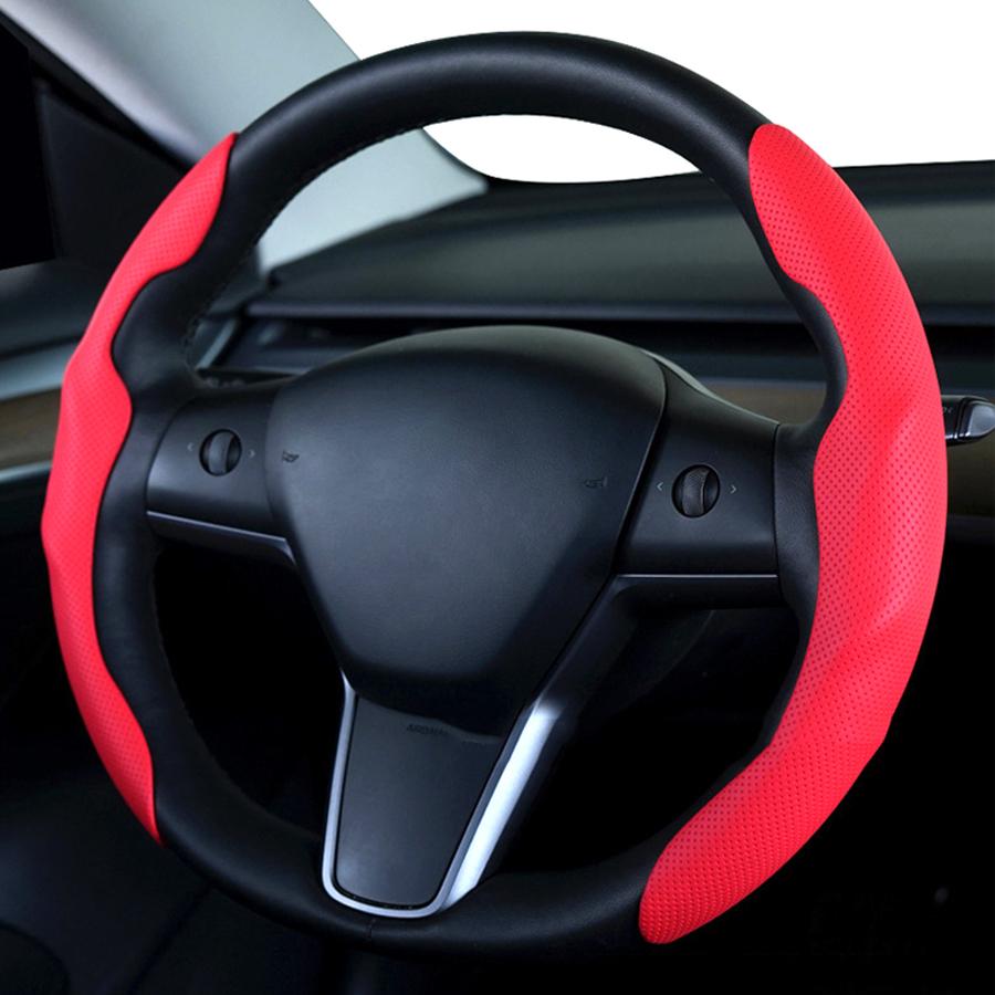 Universal Car Steering Wheel Cover NAPPA Leather 2PCS-Dimensional Anti Slip, Timple And Fashionable Protector Car Accessories