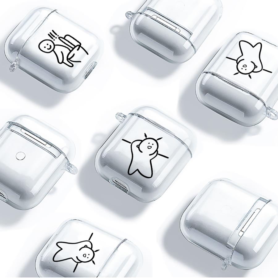 Cartoon Matchman Case For Airpods 2 1 Pro2 4 3 Pro3 Pro Clear Earphone Cases Cover