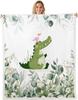 Cute Meerkat Blanket Soft Fleece Throw Animal Lover Gift Kids Room Decor Floral Design Home Decoration
