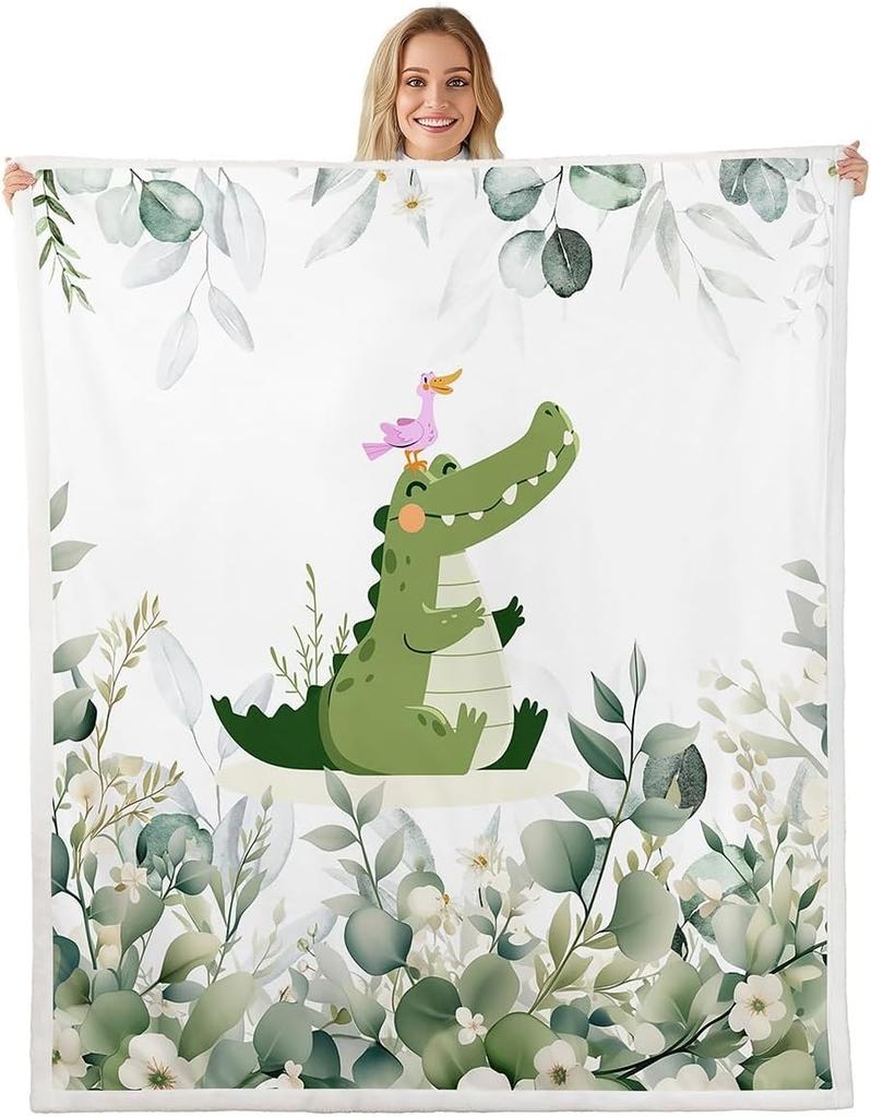 Cute Meerkat Blanket Soft Fleece Throw Animal Lover Gift Kids Room Decor Floral Design Home Decoration