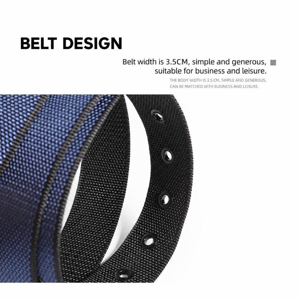 Unisex Woven Waist Belt Alloy Pin-Buckle Imitation Nylon Weave Belt Casual Waist Belt For Men