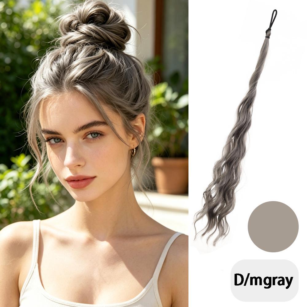 Long Synthetic Messy Bun Ponytail Wig with Rubber Band Hair Tie