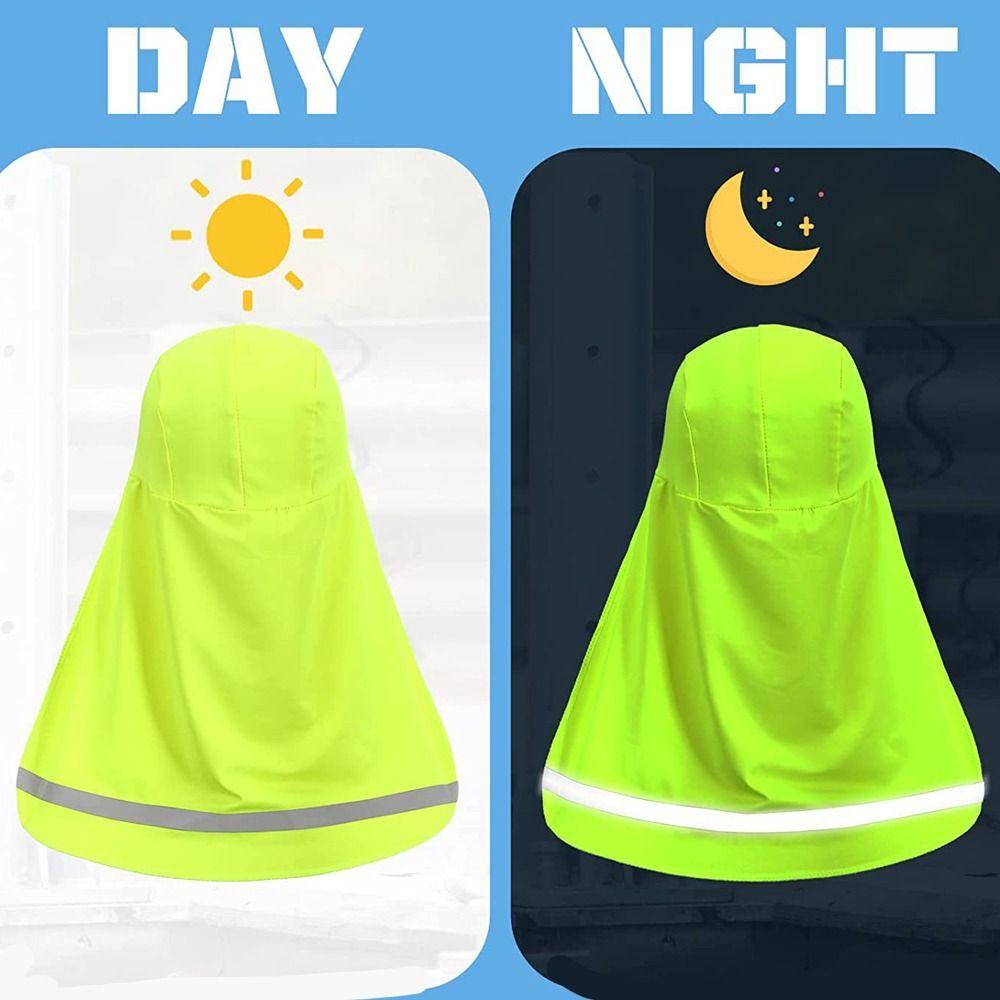 Reflective Stripe Neck Sun Shield Wide Brim Women Sun Hat Sun Shade Men's Sun Hats  Riding