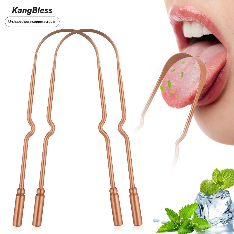 Stainless Steel/Pure Copper Tongue Scraper With Storage Box Oral Cleaner Brush Fresh Cleaning Hygiene High Quality Tongue Scrape