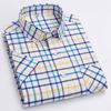Men Oxford Short Sleeve Summer Plaid Shirts 100% Cotton Breathable  Striped Male Clothes Business Regular Fit Short Shirts