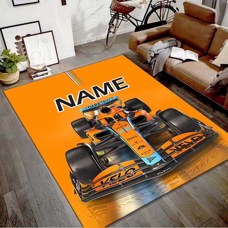 Custom Landos Norris Racing Mat Personalized Name, Polyester Washable Indoor Entryway Rug, Gift for Christmas, Easter, Thanksgiving Day