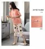 Korean Style Women's Summer Pajama Set – Imitation Cotton, Short Sleeve, Capri Pants, Thin, Cute, Plus Size