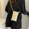 Colorful Woven Crossbody Straw Bag: Cute Cotton Rope Design, Perfect for Cell Phones - A Stylish Single Shoulder Bag for Women