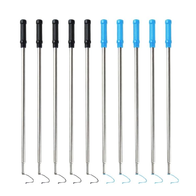 10Pcs Metal Ballpoint Pen Refills 1mm Medium Point Pen Refills Replaceable 3 Color Ink Refills Ball Points Pens Refill
