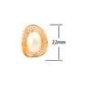Vintage Palace Style Oval Pearl Stud Earrings - Hollow-out Mesh Texture Red Pearl Dainty Earrings for Women Elegant Jewelry